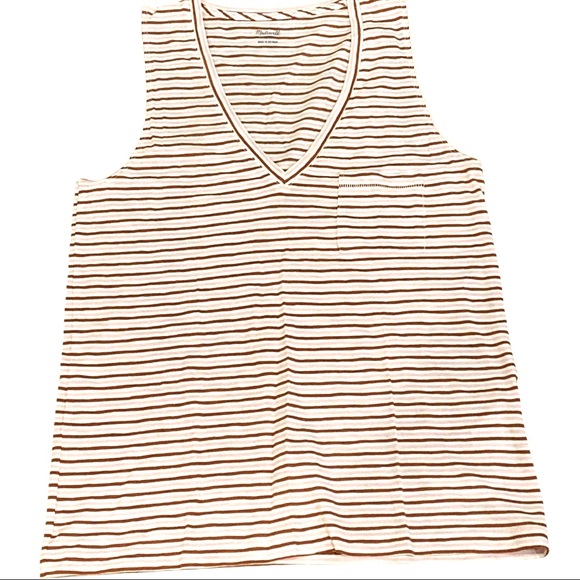 NWOT Madewell Striped Cotton Tank Top - Picture 1 of 3